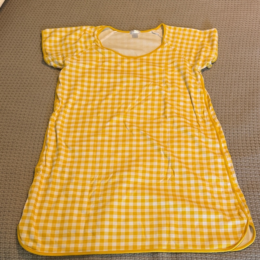 Women's Yellow Checkered Nightgown